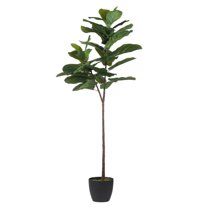 59" Black and Green Wide Fiddle-Leaf Fig Tree | Walmart (US)