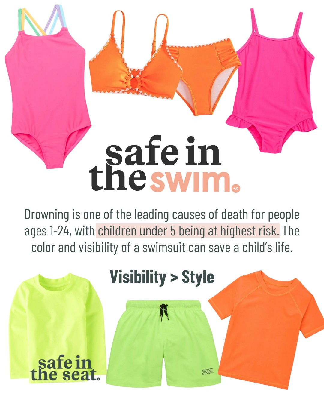 Brighter is better for visibility! 

#LTKSeasonal #LTKSwim #LTKKids