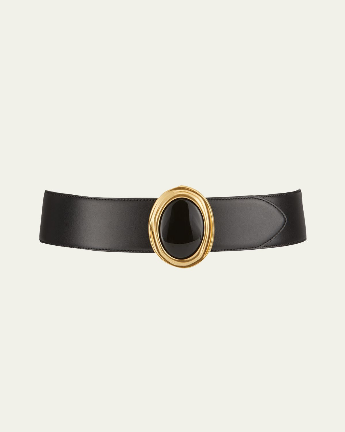 Saint Laurent Cabachon Buckle Leather Belt | Bergdorf Goodman