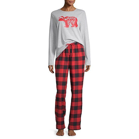 North Pole Trading Co. Buffalo Plaid Family Womens-Tall Pant Pajama Set 2-pc. Long Sleeve | JCPenney