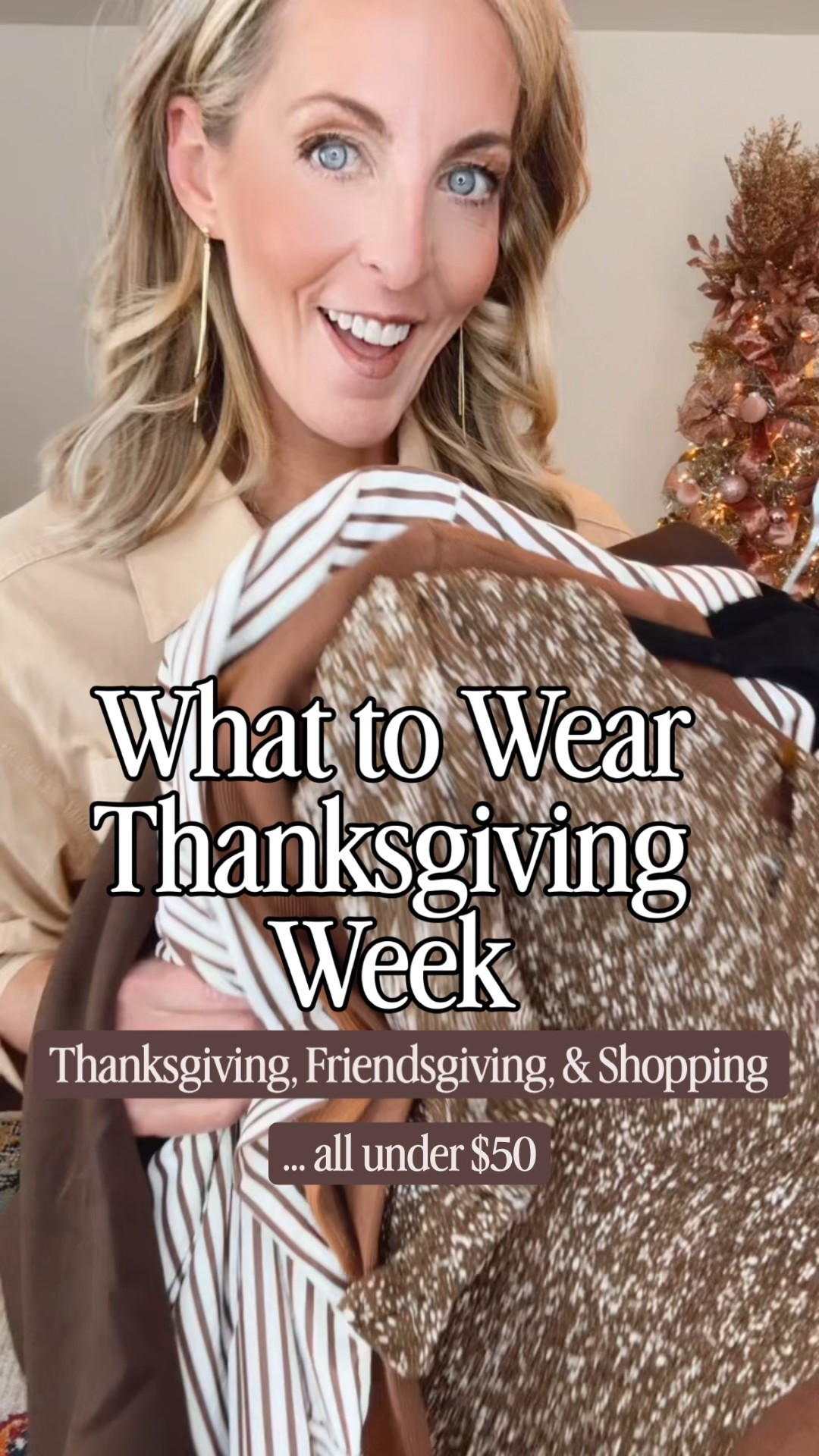 If you need Thanksgiving week outfits… Amazon understood the assignment. Holiday plans coming? These Amazon outfits are perfect for Thanksgiving, Friendsgiving, holiday shopping, and all the cozy in-between moments. Every look comes in multiple colors, and several run as small as an XS. Whether you’re hosting, traveling, or just need something effortlessly cute, these are the pieces you’ll reach for all season long. Comment AMAZON and I’ll send everything straight to you.

WHERE TO WEAR EACH LOOK
Striped Shirt Dress Perfect for: Hosting something casual at home or a day in the office. 

Rust Wrap Midi Dress (center)
Perfect for: Thanksgiving dinner, Church + holiday programs, or your Christmas card photo

Brown Floral Maxi Perfect for: Friendsgiving, Family photos, or Holiday concerts

Brown Collar Detail Shift Dress
Perfect for: Work Thanksgiving lunch or Sunday service

Brown Two-Piece Set (jogger + zip)
Perfect for: Travel days, Carpool days, Black Friday shopping, Cozy Thanksgiving weekend lounging

Affordable Amazon fall dresses, Thanksgiving outfits for women, Friendsgiving outfit ideas, holiday travel looks, cozy fall dresses, Amazon holiday fashion, neutral fall style, everyday fall outfits, teacher outfits, fall capsule wardrobe, brown fall dresses, Amazon sweater dresses, comfortable Thanksgiving outfit ideas, Amazon fashion finds under $50, holiday shopping outfits.

#LTKmomlife #LTKSeasonal #LTKHoliday