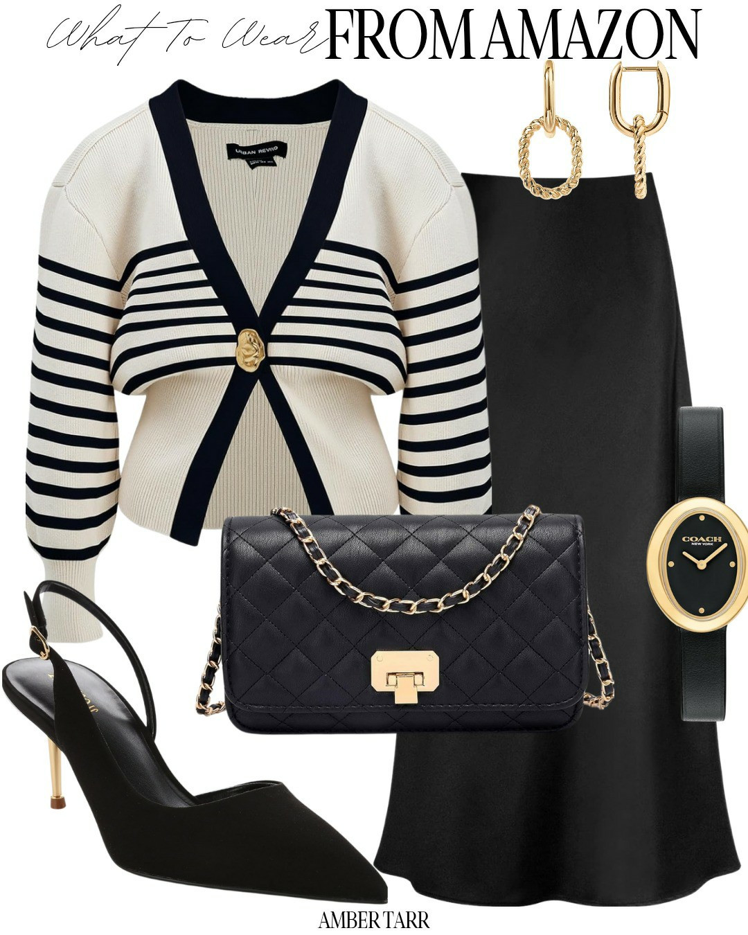 Black and cream feminine styled outfit. All found on Amazon by Amber Tarr. #amazonfashion 

#LTKHoliday #LTKSeasonal #LTKMidsize