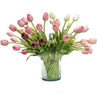 10pcs Artificial Tulips Flowers, Real Touch Latex Bouquet, Fake Tulips for Office Wedding Party H... | Walmart (US)