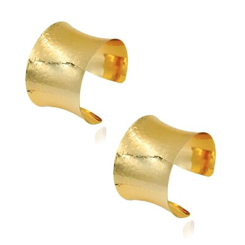 Harry and Henry Gold Bangles Gold Bracelets for Women Stack Chunky Cuff Bracelet Non Tarnish Statement Trendy Jewelry Christmas | Amazon (US)