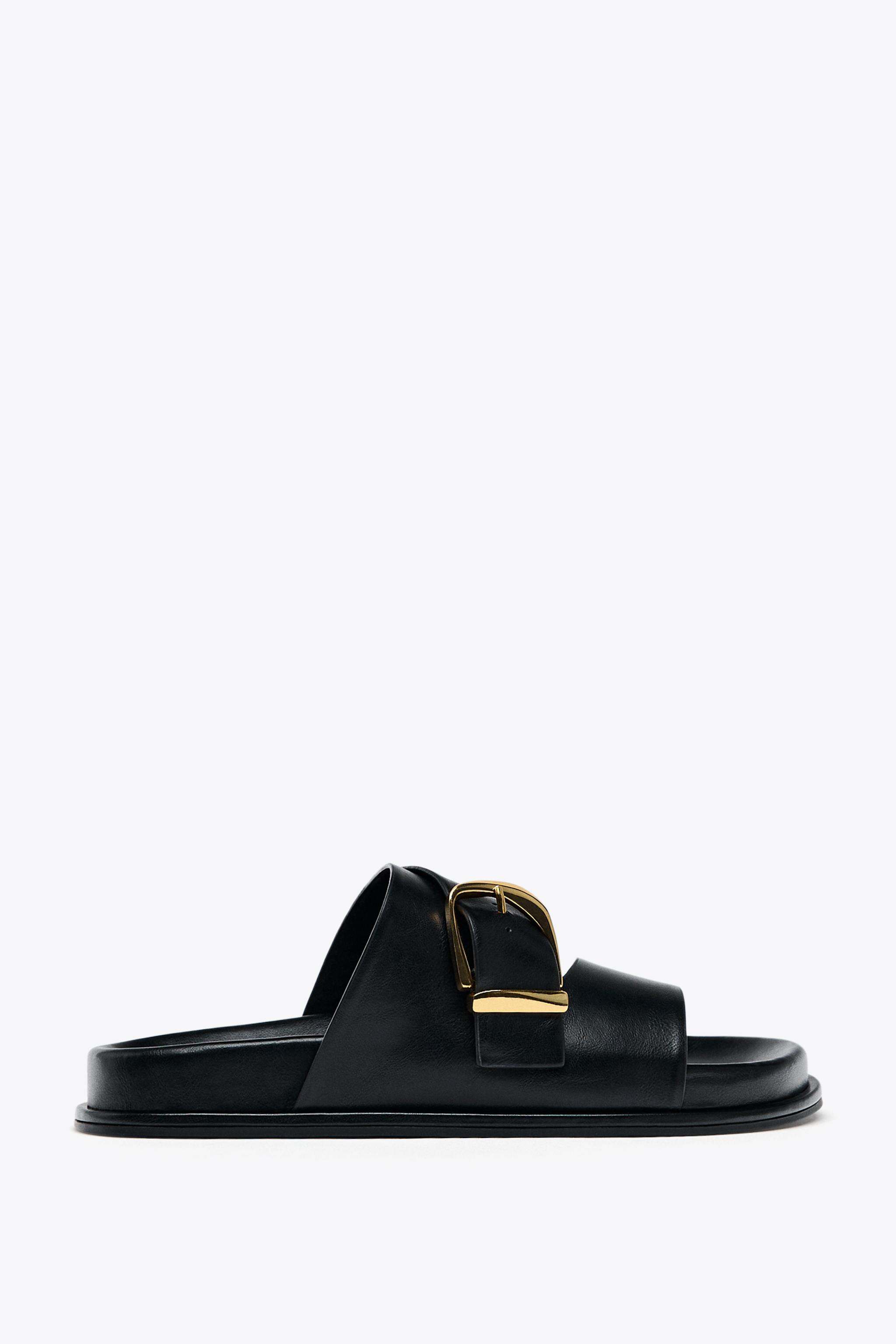BUCKLED FLAT SANDALS | Zara UK