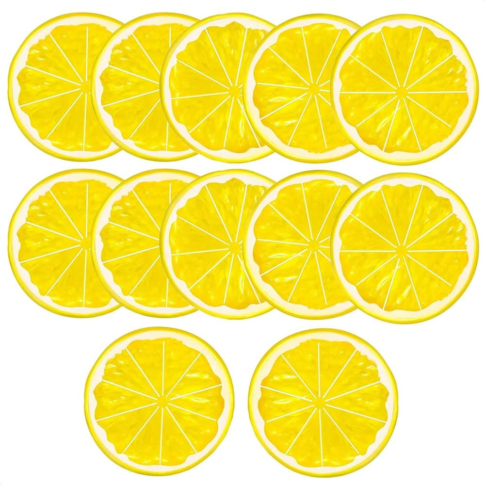 12Pcs Fake Lemon Slices Artificial - Fruit Party Decorations Fake Lemon Fruit Decorations for Par... | Amazon (US)