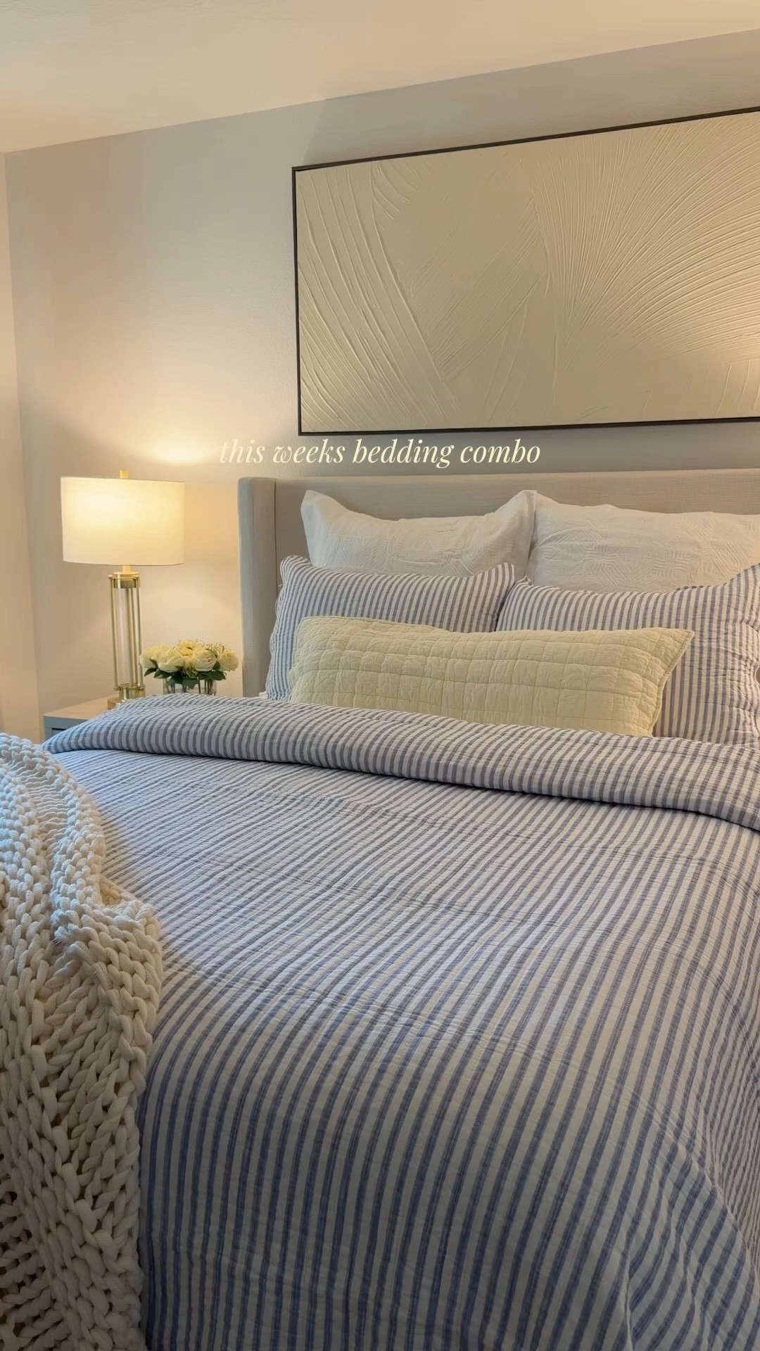 Summer bedding ☀️
Obsessed with these soft stripes for summer 💙cozy, fresh, and timeless! 🤍

#LTKSaleAlert #LTKHome #LTKSeasonal