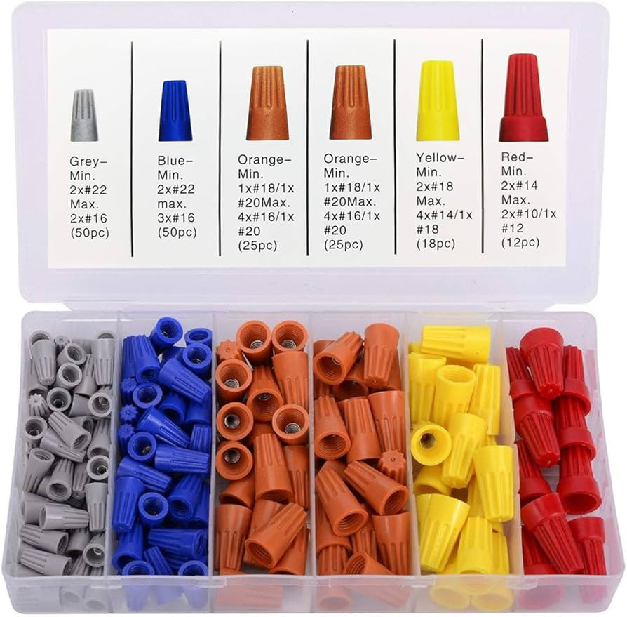 180 PCS Wire Connectors, Insulating Insert Twist Electrical Wire Connectors with Spring, Portable Wi | Amazon (US)
