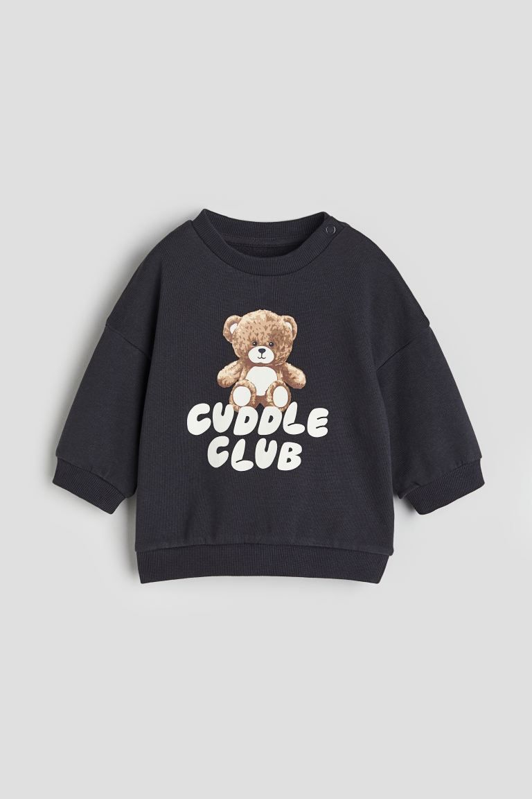 Cotton Sweatshirt - Dark gray/Cuddle Club - Kids | H&M US | H&M (US + CA)