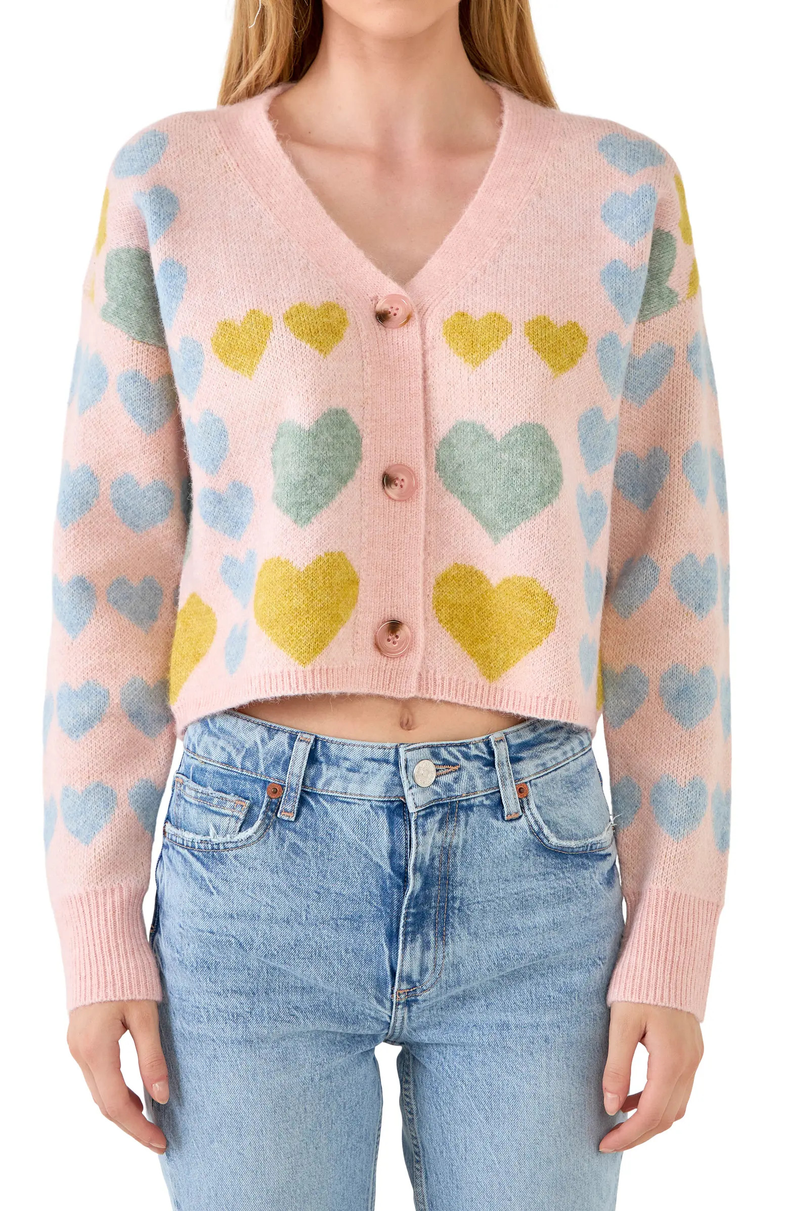 Free the Roses Pastel Heart Cardigan | Nordstrom | Nordstrom