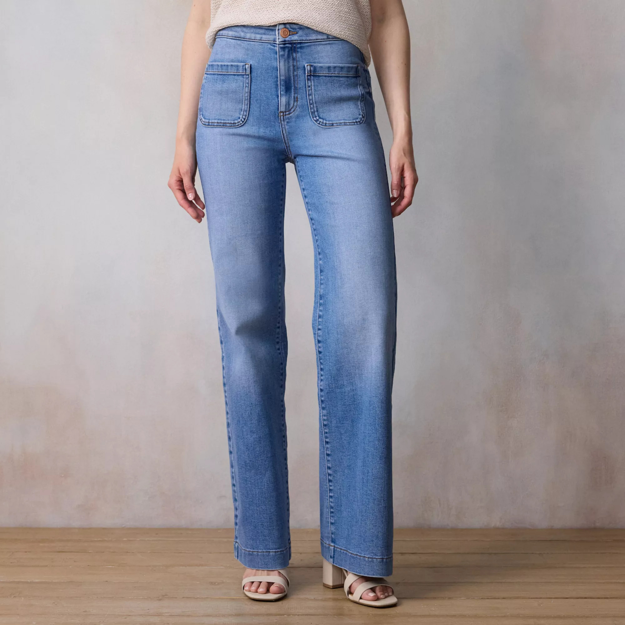 Women's LC Lauren Conrad Super High Rise Wide Leg Denim Trousers | Kohl's