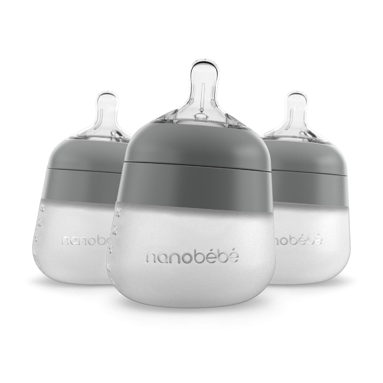 Nanobébé Flexy Silicone Baby Bottle, Anti-Colic, Natural Feel, Non-Collapsing Nipple, Non-Tip S... | Amazon (US)