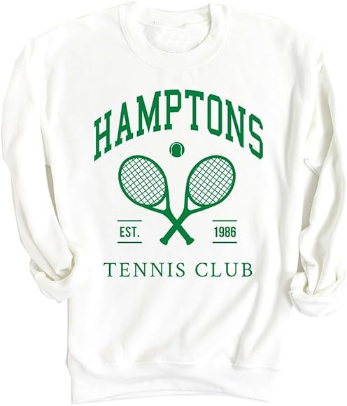 Adult Hamptons Men's Tennis Club Relaxed Sweatshirt, Vintage Lightweight Tennis Apparel | Amazon (US)
