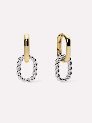 Double Hoop Earrings - Ash Double Two Tone | Ana Luisa