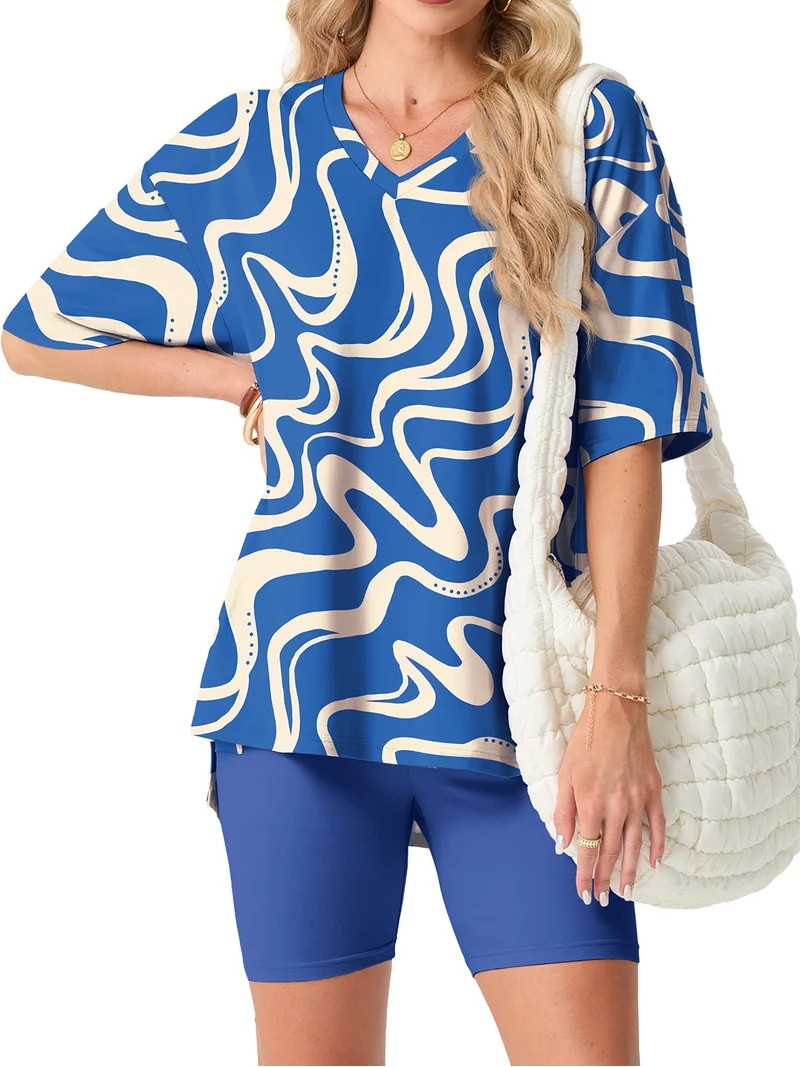 Cueply 2 Piece Sets for Women Summer Outfits Lounge Set Casual Matching Clothing Oversized T-Shir... | Walmart (US)