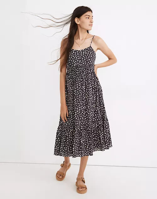 Cami Smock-Waist Tiered Midi Dress in Sweet Floral | Madewell