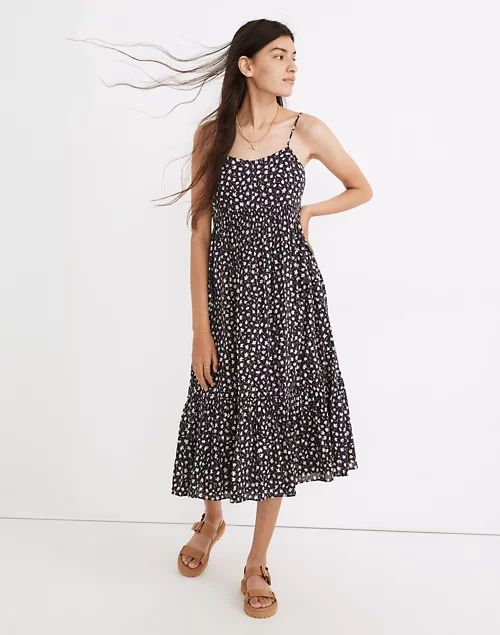 Cami Smock-Waist Tiered Midi Dress in Sweet Floral | Madewell
