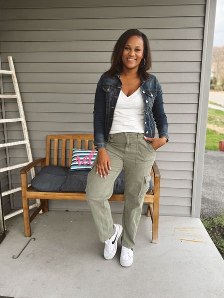 The most basic & best outfit that everyone needs in their closet! A high quality white tee, jean jacket and cargos! 


#LTKsalealert #LTKstyletip #LTKmidsize