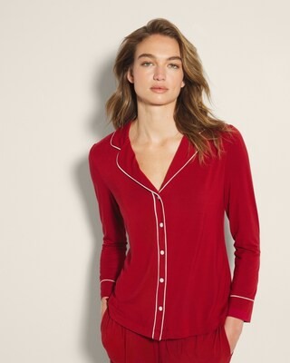 Long-Sleeve Notch Collar Top | SOMA