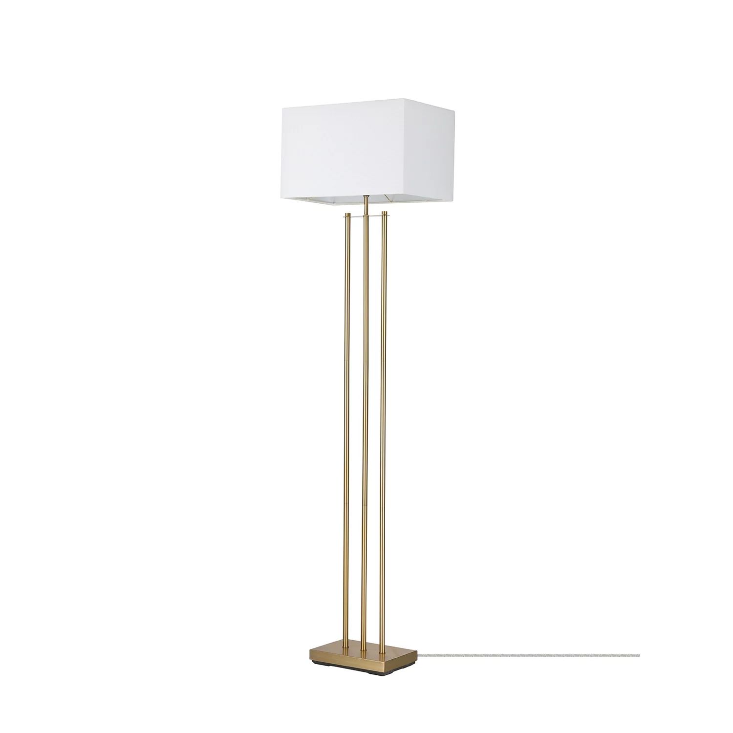 Novogratz x Globe SoHo 62" Matte Brass Floor Lamp with White Linen Shade, 67775 | Walmart (US)