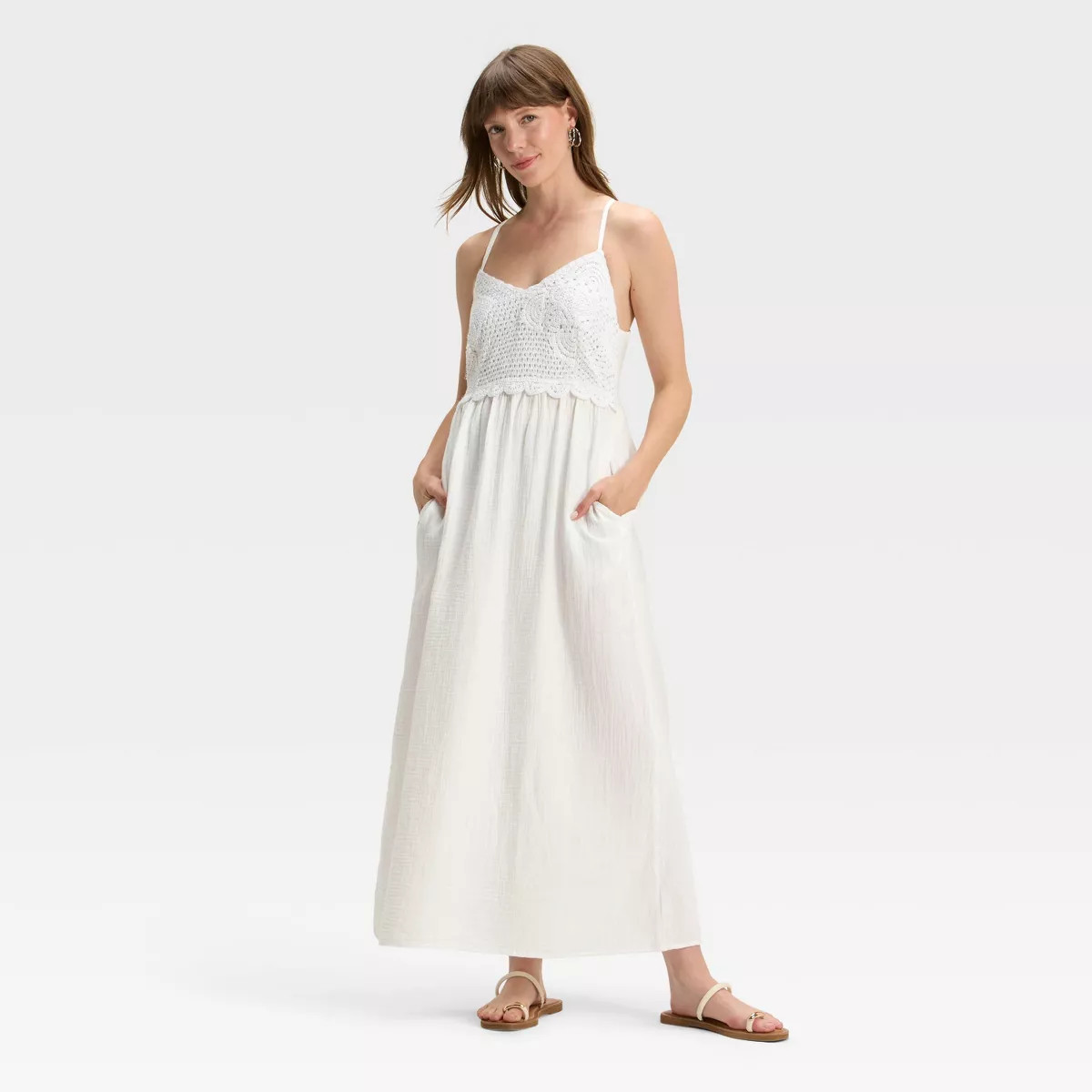 Women's Crochet Trim Maxi Sundress - Universal Thread™ | Target