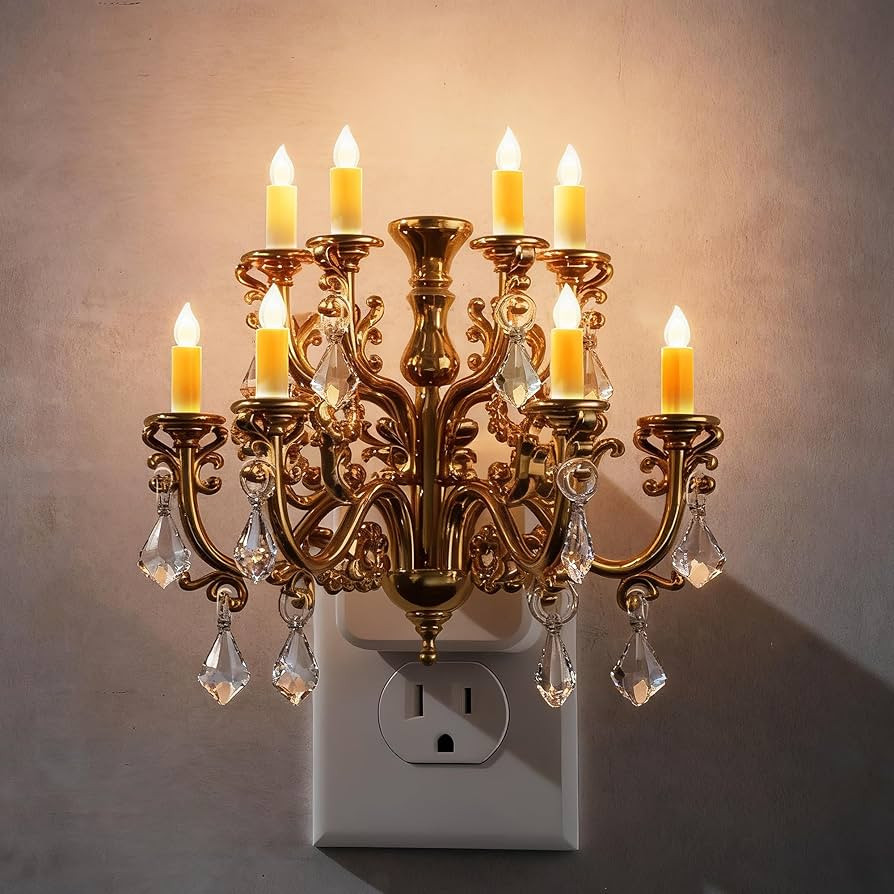 Briignite LED Night Lights Plug into Wall, Chandelier Night Light with Dusk to Dawn Light Sensor,... | Amazon (US)