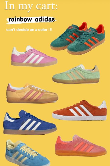 In my cart: rainbow adidas !! I want all the colors this spring and summer 💗💗