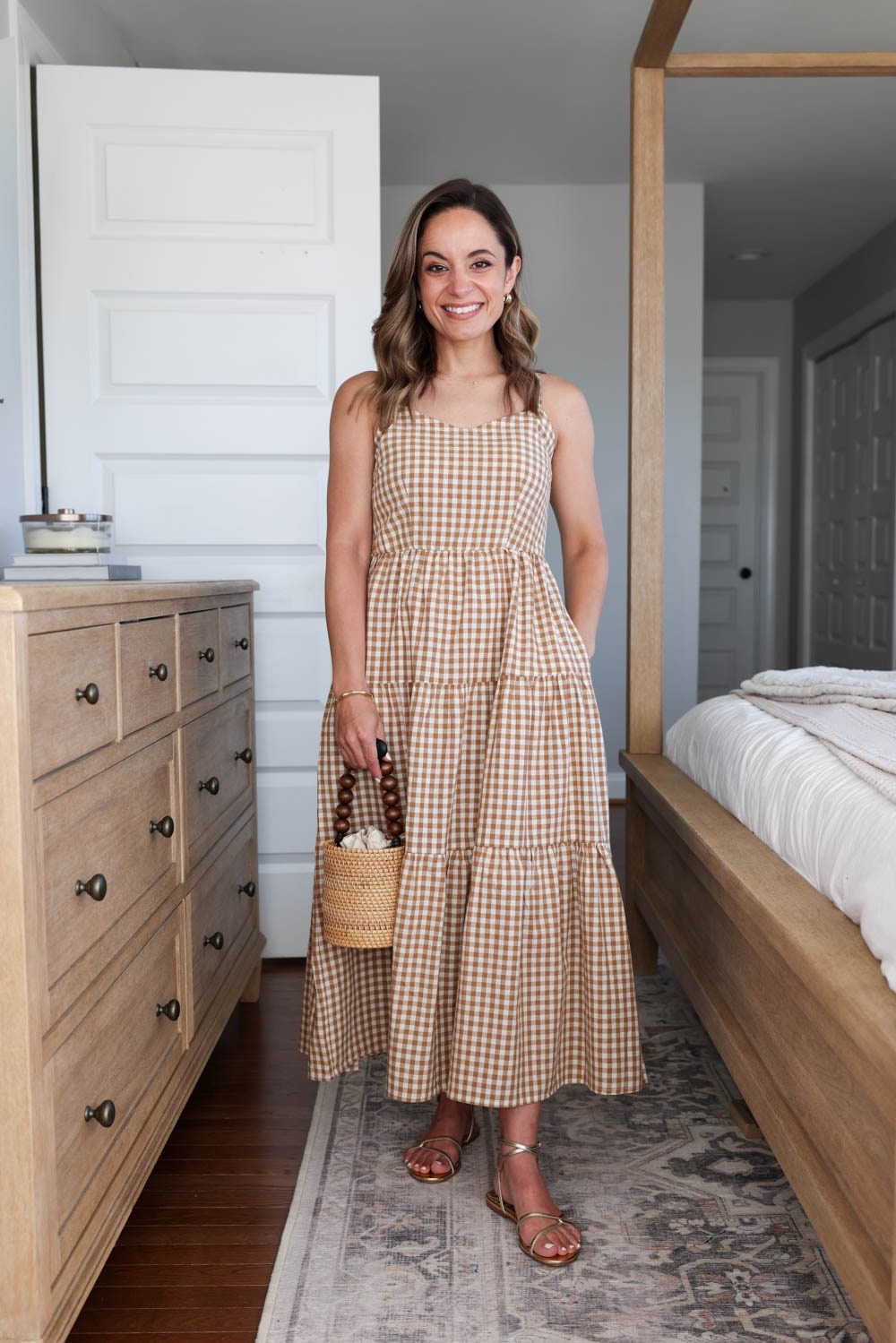 Summer outfits by color series: neutrals 

Dress (Amazon): xs 
Sandals (Sam Edelman): true to size

#LTKPetite