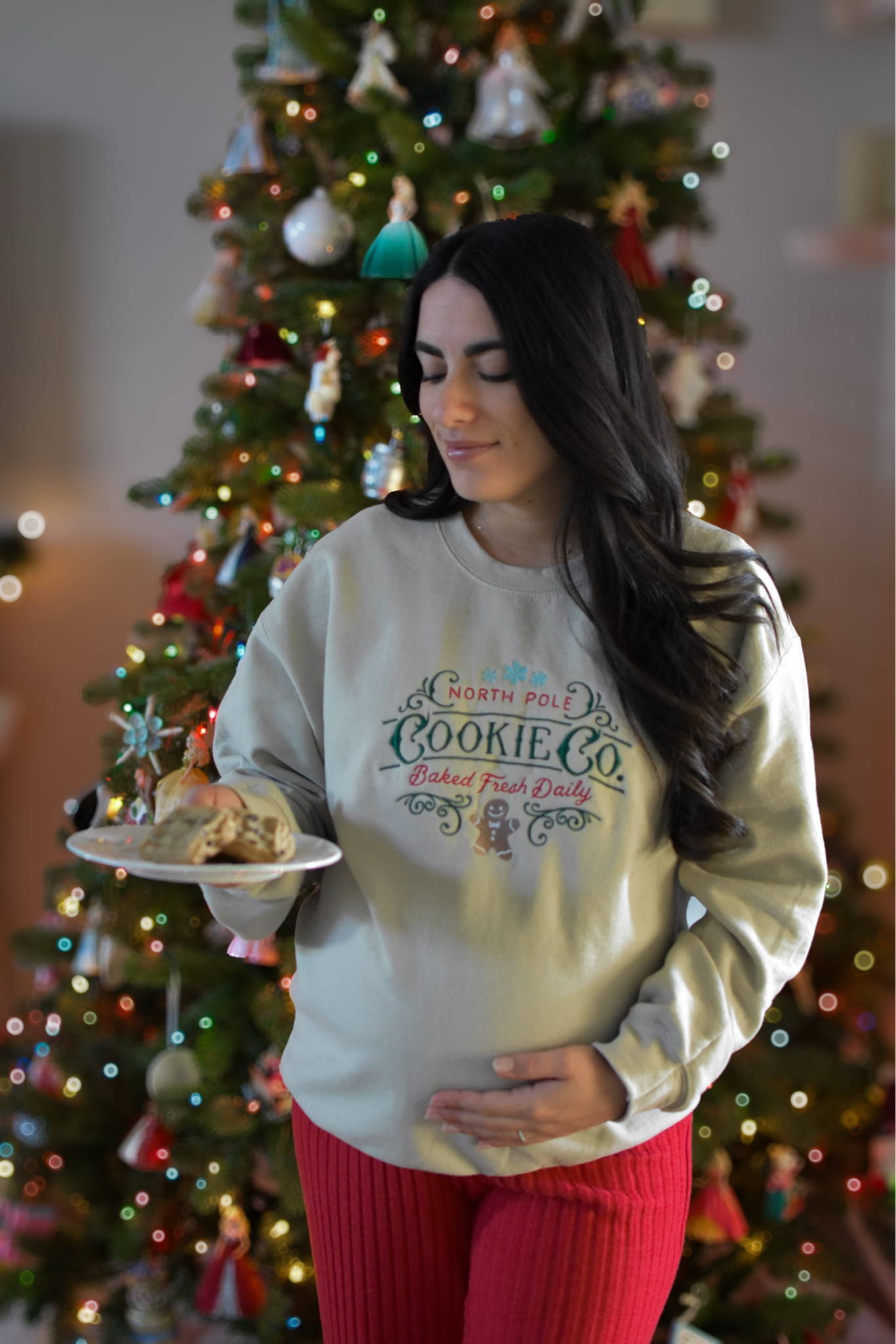 How cute is this festive christmas  embroidered sweatshirt! Order now to get it in time for Christmas! Also linked my absolute favorite lounge/PJ pants. I have them in 5 colors! They are super stretchy and I have been living in them all pregnancy long! 

#LTKBump #LTKSeasonal #LTKHoliday