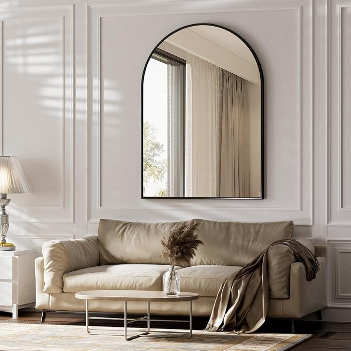 BEAUTYPEAK 30"x40" Arch Bathroom Mirror, Wall Mounted Vanity Metal Frame Mirror for Bedroom, Entr... | Amazon (CA)