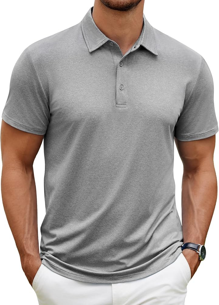 COOFANDY Men's Polo Shirt Golf Quick Dry Performance Short Sleeve Moisture Wicking Athletic Polo ... | Amazon (US)