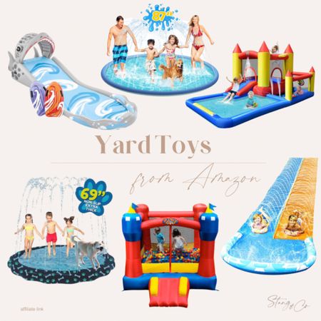 Yard toys from Amazon! So many fun things for summer, including bounce houses, slip and slides, and splash pads. 

Outdoor toys, outdoor decor, kids activities, kids toys, water toys, summer

#LTKfindsunder100 #LTKhome #LTKSeasonal