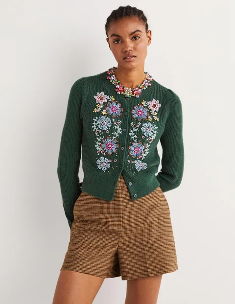 Embellished Ribbed Cardigan | Boden (US)
