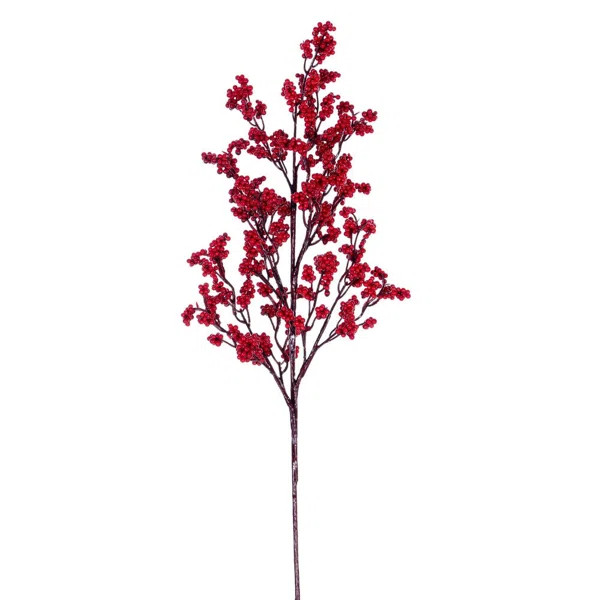 24" Red Petite Cluster Berry Spray. Each bag contains three sprays. | Wayfair North America