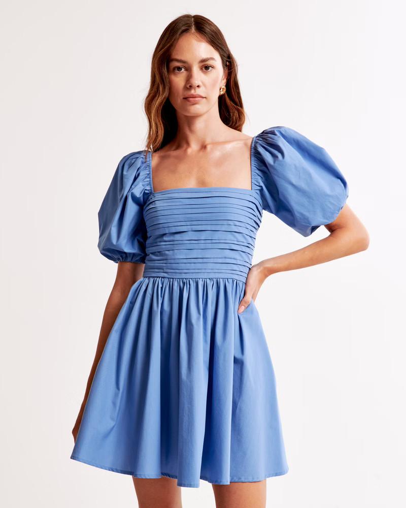 Women's The A&F Emerson Waisted Poplin Mini Dress | Women's Dresses & Jumpsuits | Abercrombie.com | Abercrombie & Fitch (US)