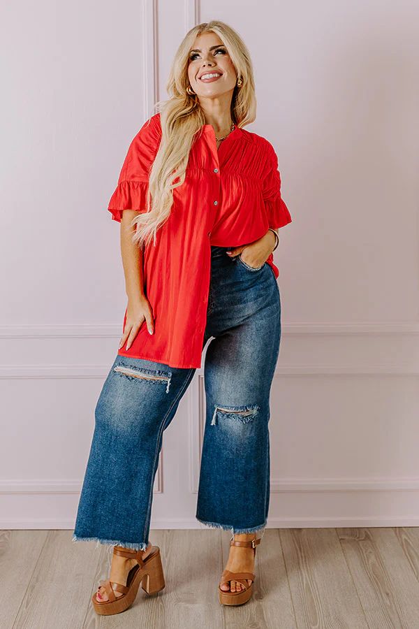 Summer Breeze Shift Top in Red Curves | Impressions Online Boutique