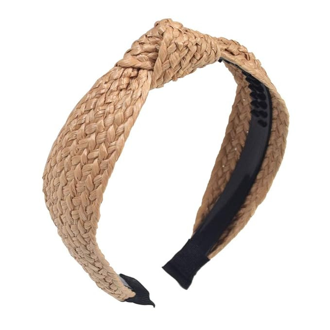 Headbands for Women Straw Knotted Headbands,Bohemian Summer Wide Headbands for Women Headwear Sty... | Amazon (US)