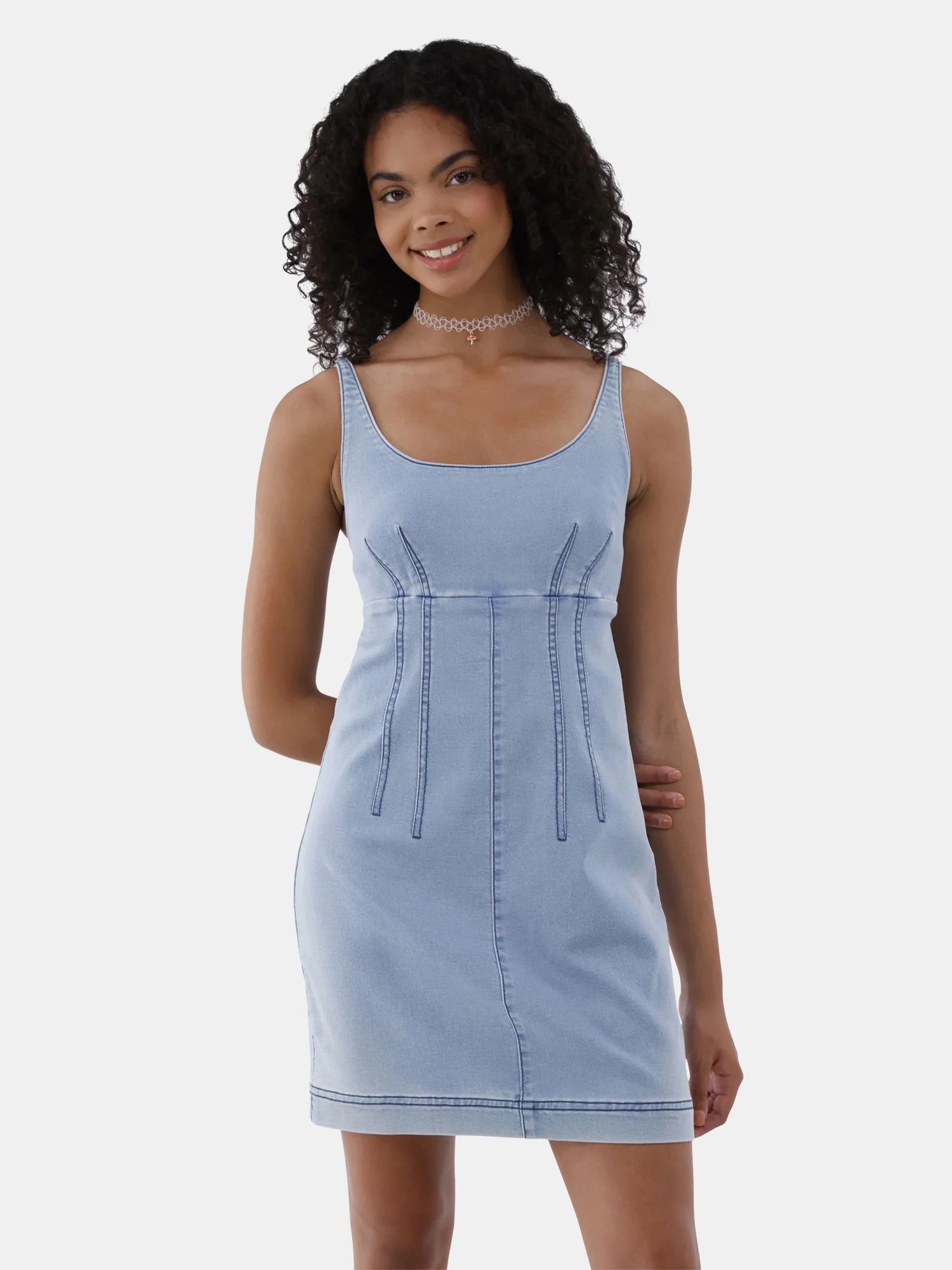 No Boundaries Denim Mini Dress, Women’s | Walmart (US)