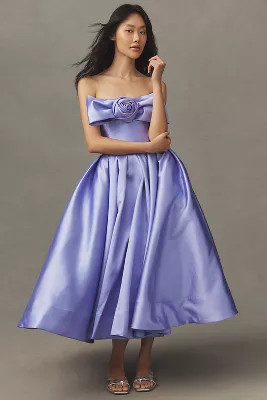 Hutch Siriana Strapless Bow-Tie Midi Dress | Anthropologie (US)