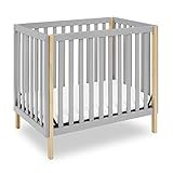 Delta Children Gio Mini Crib with 2.75" Mattress Included, Grey/Natural | Amazon (US)