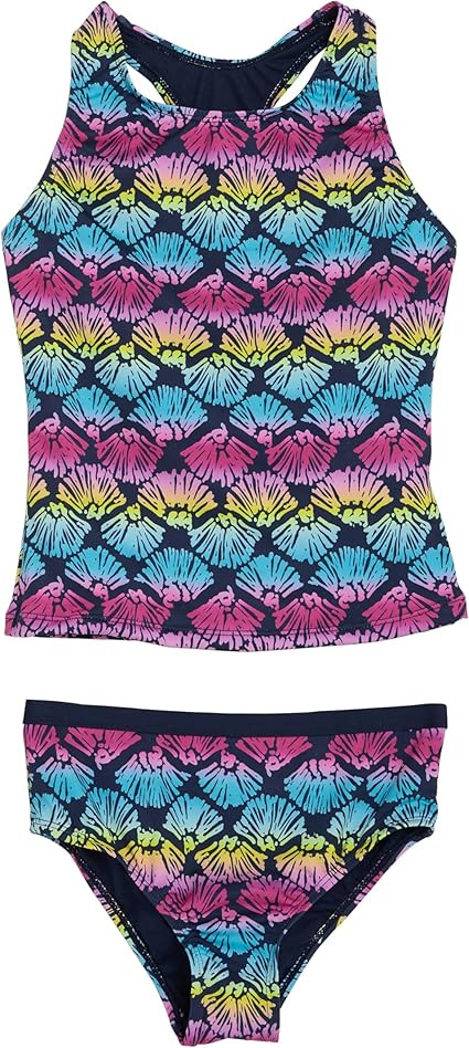 Lands' End Girls' UPF 50+ Swim Bikini Bottom and Racerback Tankini Set | Amazon (US)