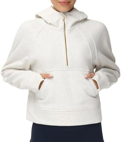 THE GYM PEOPLE Womens' Hoodies Half Zip Long Sleeve Fleece Crop Pullover Sweatshirts with Pockets... | Amazon (US)