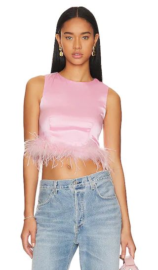 Alina Crop Top in Baby Pink | Revolve Clothing (Global)