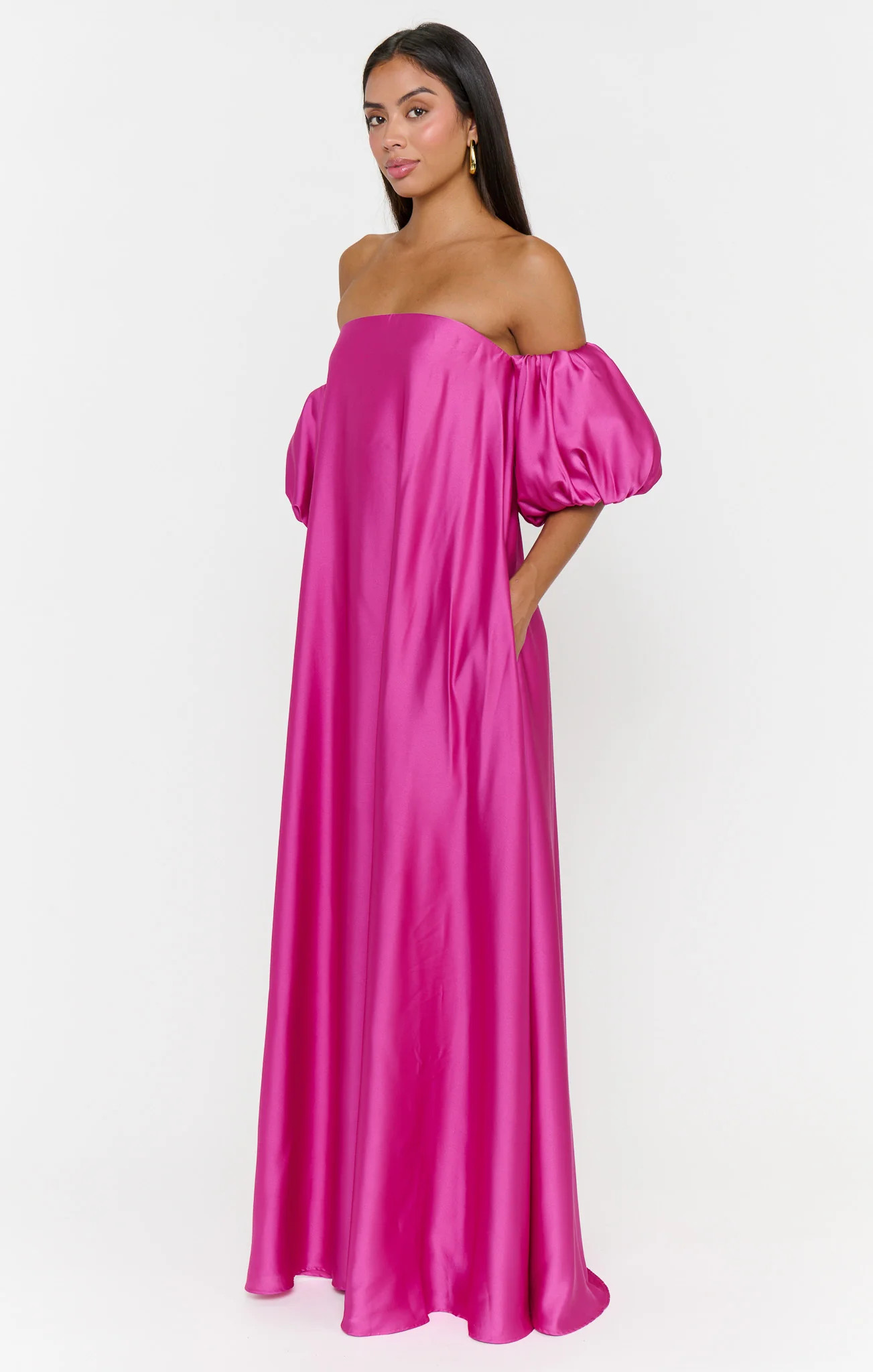Cassy Maxi Dress ~ Rich Magenta Luxe Satin | Show Me Your Mumu
