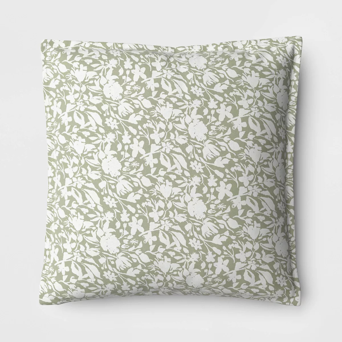 18"x18" Floral Square Outdoor Throw Pillow Sage Green - Threshold™ | Target