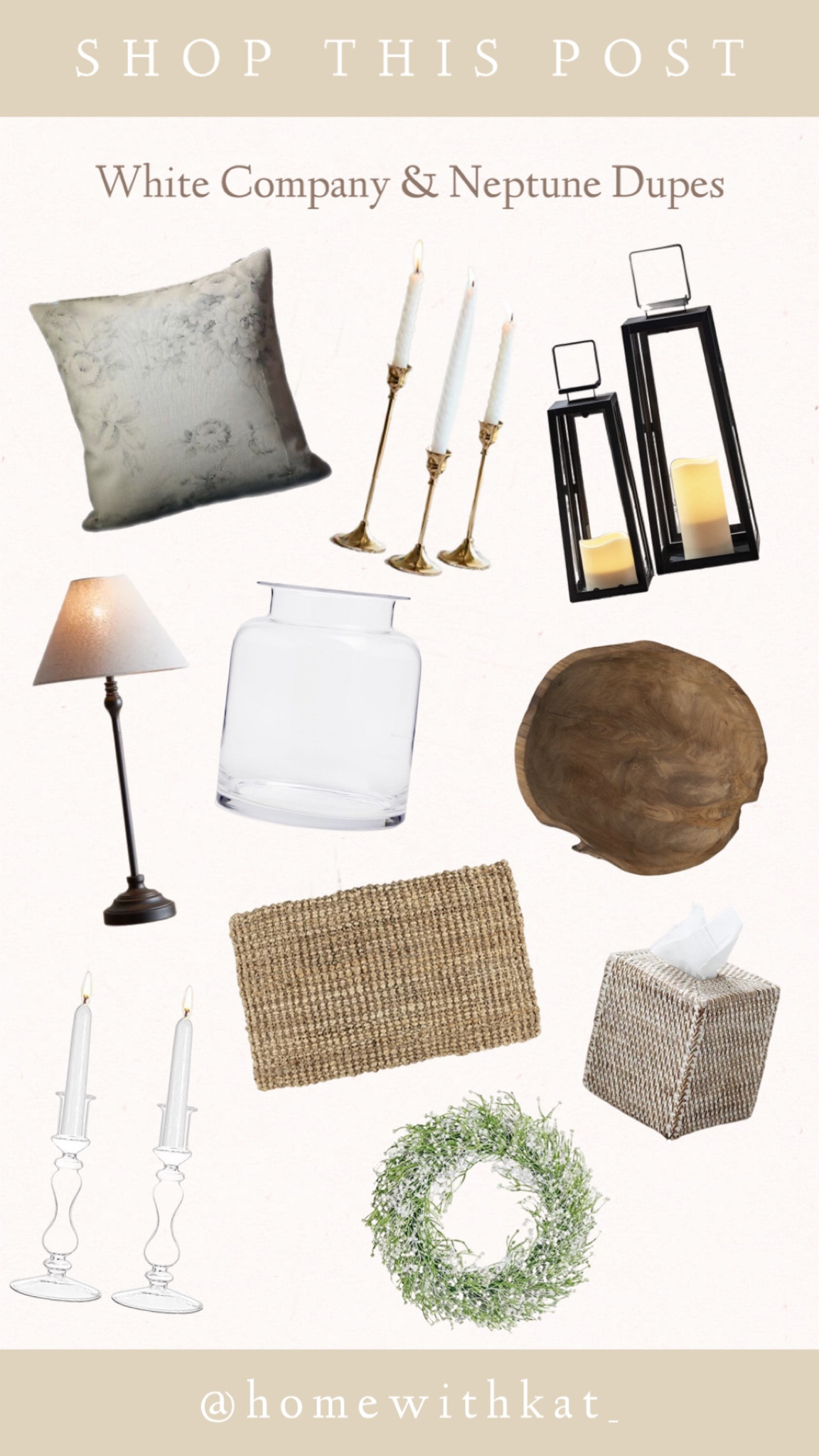 DUPES - WHITE COMPANY & NEPTUNE 
🤍 some of my favourite dupes I’ve shared over this year! Linked below! ✨ 

#LTKunder100 #LTKhome #LTKSeasonal