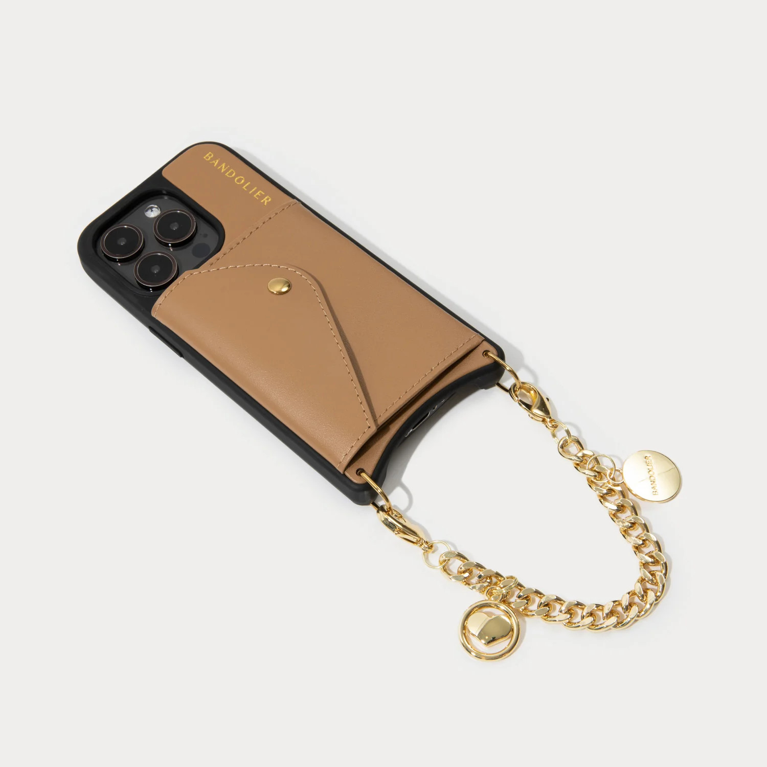 Maya Wristlet Phone Case - Tan/Gold | Bandolier