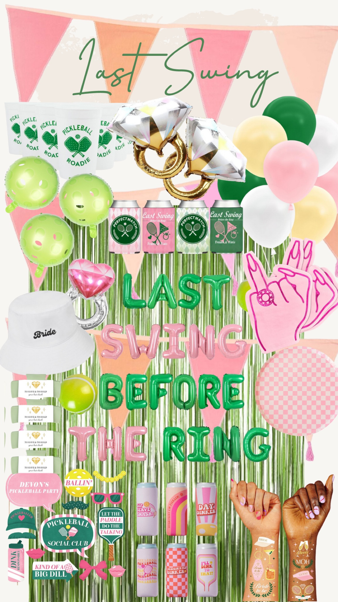 Super cute Last swing before the ring Bachelorette party theme 

#lasttoastonthecoast #pickleballparty 
#celebration #partylife #pickleball #lastswingbeforethering #bacheloretteoutfit #coorporateeventplanner #birthdayparty #instaparty #partytime #partying #partytheme #partyidea #partydecor #partyideas #summerparty #summer #summerideas #summeractivities #flowerpower #discoparty #danceparty #adultparty 
#bacheloretteparty #bachelorette #lastrodeo #bachelorettepartytheme 

#LTKwedding #LTKparties #LTKstyletip