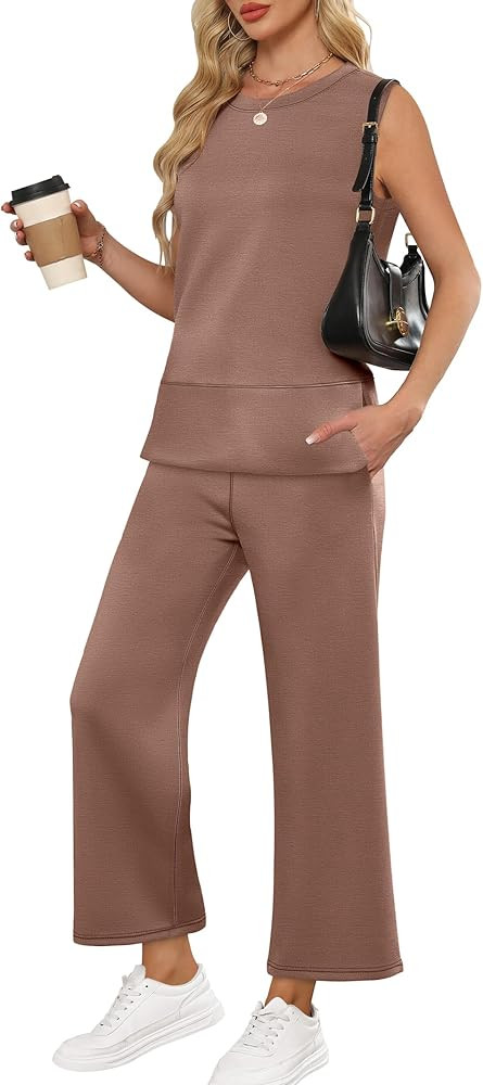 ANRABESS Women's 2 Piece Outfits 2025 Summer Beach Vacation Clothes Fall Travel Casual Lounge Mat... | Amazon (US)