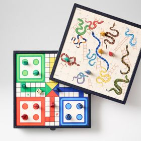 Leather Snakes and Ladders and Ludo Game Set | Mark and Graham